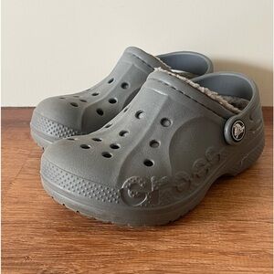 Crocs gray slip ons